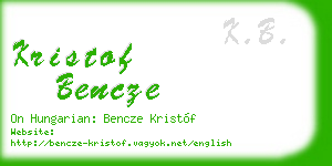 kristof bencze business card
