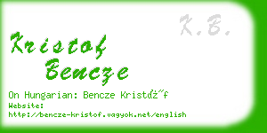 kristof bencze business card